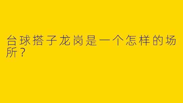 台球搭子龙岗是一个怎样的场所？  