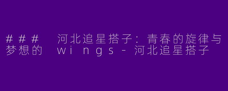 ### 河北追星搭子：青春的旋律与梦想的 wings-河北追星搭子
