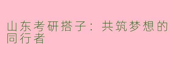 山东考研搭子：共筑梦想的同行者