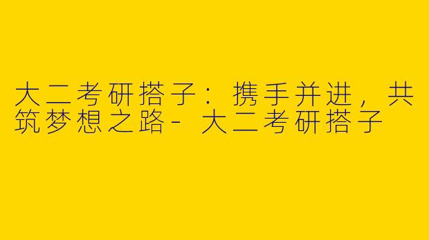 大二考研搭子：携手并进，共筑梦想之路-大二考研搭子