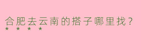 合肥去云南的搭子哪里找?****