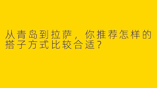 从青岛到拉萨，你推荐怎样的搭子方式比较合适？