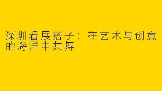 深圳看展搭子：在艺术与创意的海洋中共舞