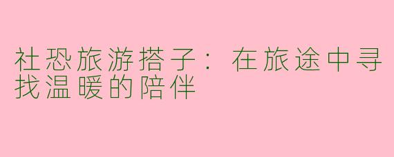 社恐旅游搭子：在旅途中寻找温暖的陪伴