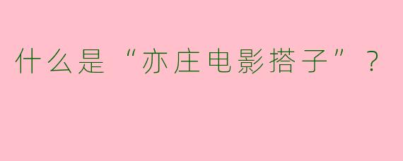 什么是“亦庄电影搭子”?