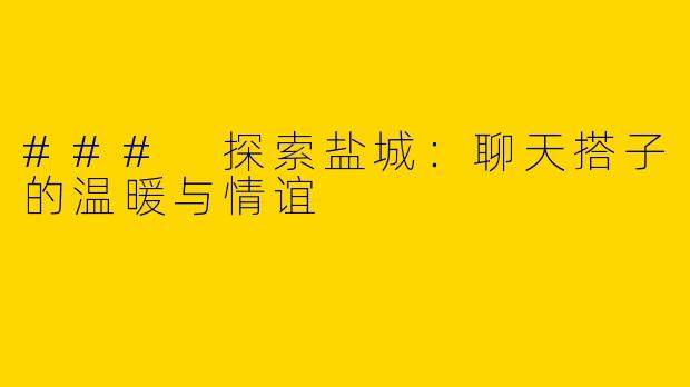 ### 探索盐城：聊天搭子的温暖与情谊