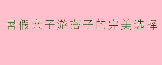 暑假亲子游搭子的完美选择