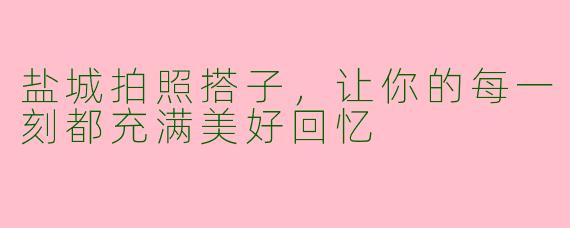盐城拍照搭子,让你的每一刻都充满美好回忆