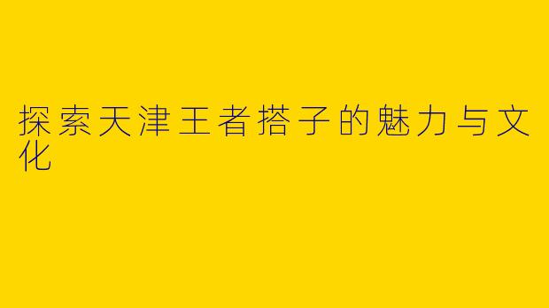 探索天津王者搭子的魅力与文化