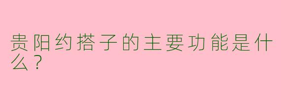 贵阳约搭子的主要功能是什么？