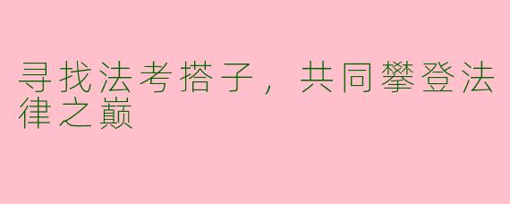 寻找法考搭子，共同攀登法律之巅