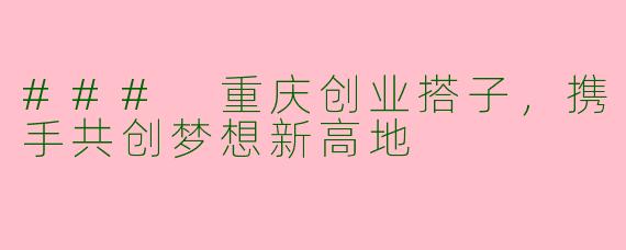 ### 重庆创业搭子，携手共创梦想新高地