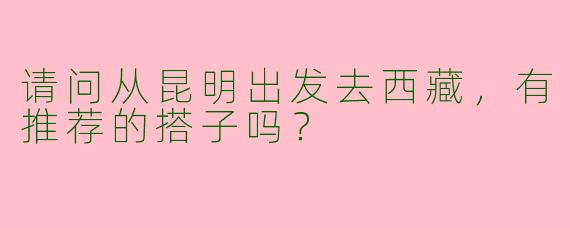 请问从昆明出发去西藏，有推荐的搭子吗？