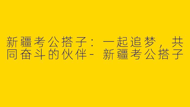 新疆考公搭子：一起追梦，共同奋斗的伙伴-新疆考公搭子