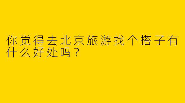 你觉得去北京旅游找个搭子有什么好处吗?