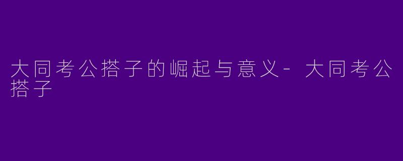 大同考公搭子的崛起与意义-大同考公搭子