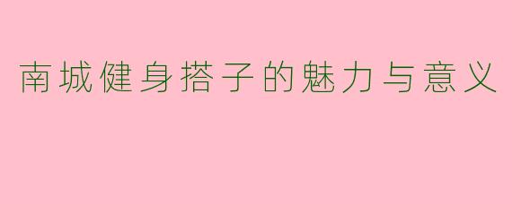 南城健身搭子的魅力与意义