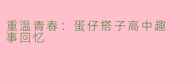 重温青春：蛋仔搭子高中趣事回忆