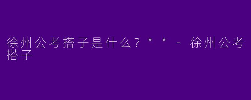徐州公考搭子是什么？**
