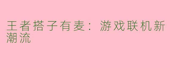 王者搭子有麦：游戏联机新潮流