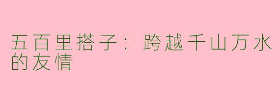 五百里搭子：跨越千山万水的友情