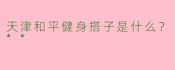 天津和平健身搭子是什么？**