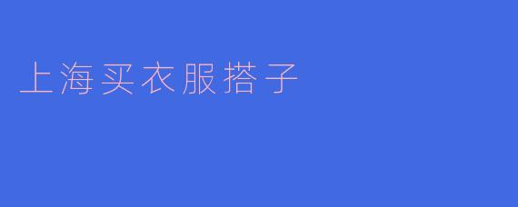 与“搭子”一起在上海淘衣服的乐趣