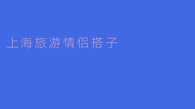 上海旅游情侣搭子