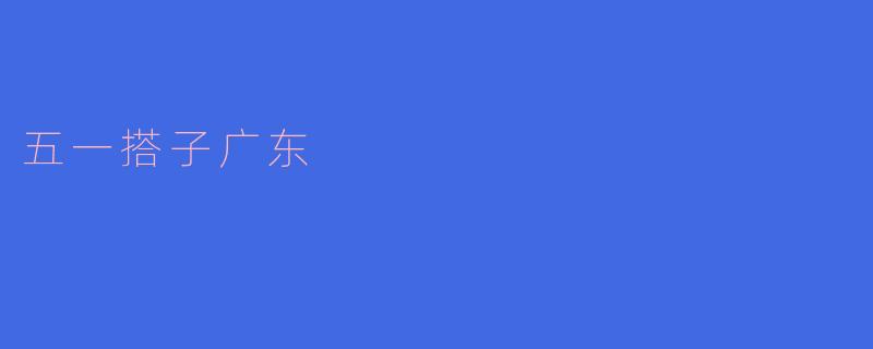 五一搭子广东