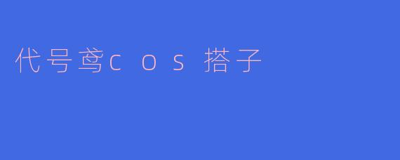 代号鸢cos搭子