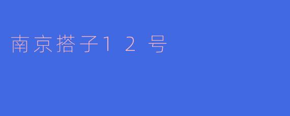 探索南京搭子12号：一场别样的文化之旅