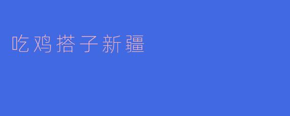 吃鸡搭子新疆