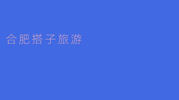 合肥搭子旅游