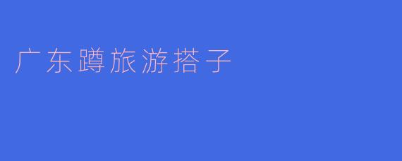 什么是“广东蹲旅游搭子”?