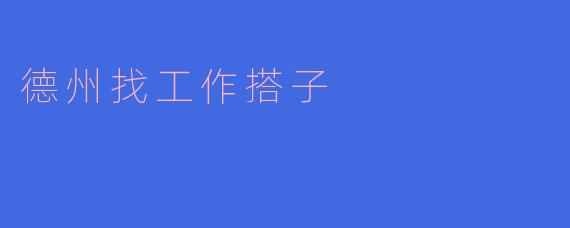 德州找工作搭子