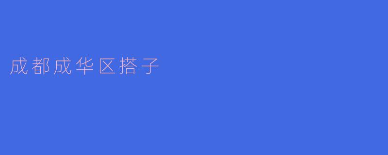 成华区的“搭子”是什么?