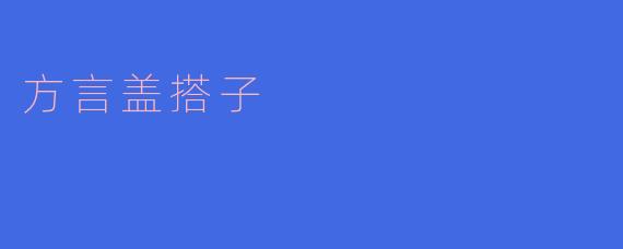 ### 方言盖搭子:文化纽带中的温情与趣味