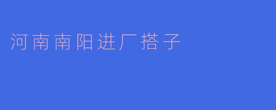河南南阳进厂搭子