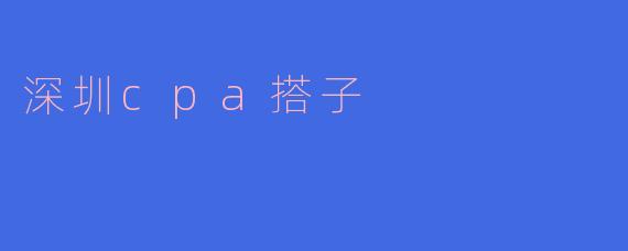 深圳cpa搭子