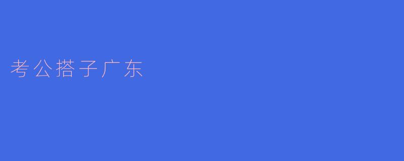 考公搭子广东