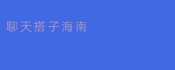 什么是“聊天搭子海南”?