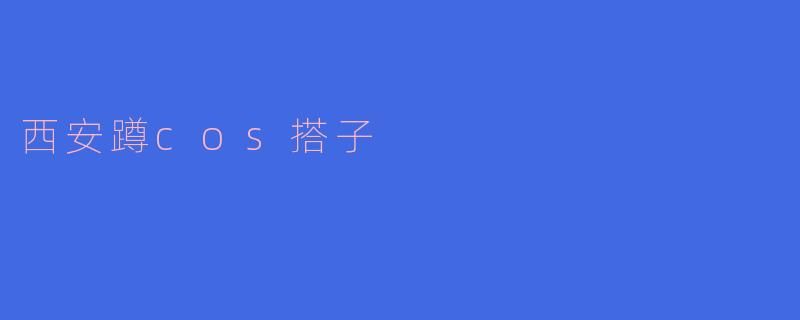 西安蹲COS搭子的独特魅力