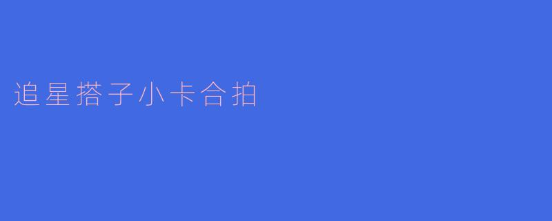 追星搭子小卡合拍