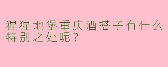 猩猩地堡重庆酒搭子有什么特别之处呢？