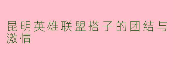 昆明英雄联盟搭子的团结与激情