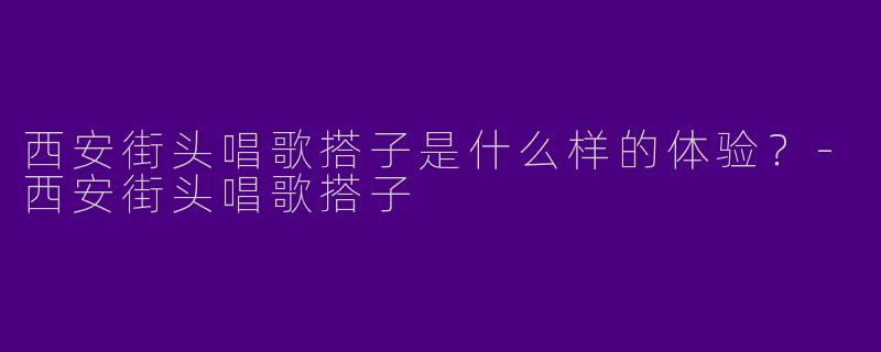 西安街头唱歌搭子是什么样的体验？-西安街头唱歌搭子