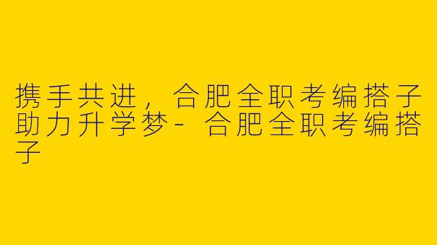 携手共进，合肥全职考编搭子助力升学梦-合肥全职考编搭子