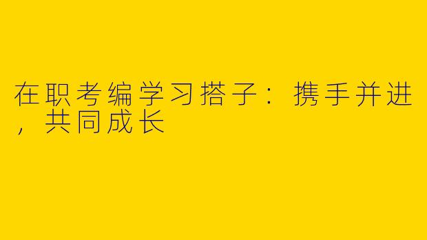 在职考编学习搭子:携手并进,共同成长