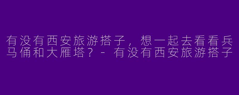 有没有西安旅游搭子，想一起去看看兵马俑和大雁塔？