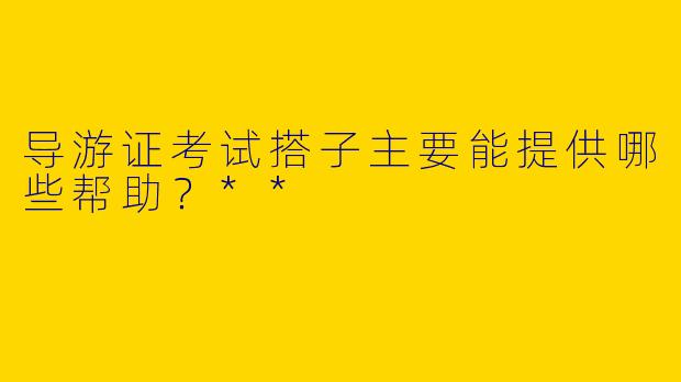 导游证考试搭子主要能提供哪些帮助？**